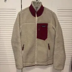 patagonia フリースジャケット XS クリーム/バーガンディ