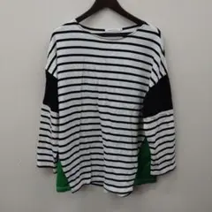 (9)AMERICAN HOLIC ボーダーカットソー 七分袖 Mのサムネイル