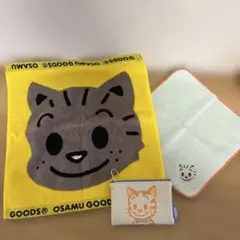 【新品未使用】オサムグッズ キャット3点セット タオルハンカチ、ポーチ