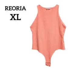 REORIA　【XL】 ノースリーブボディスーツ　ネオン系　ピンクオレンジ