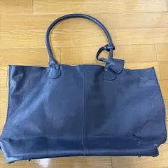 ネイビー レザートートバッグ
