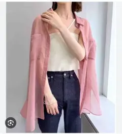 シースルー シアーピンクシャツ mystic