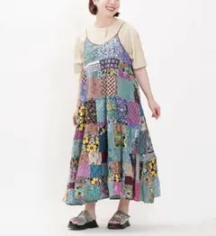 アズノゥアズオオラカ マゼマゼコゼコゼ　キャミワンピース パッチワーク 綿100のサムネイル
