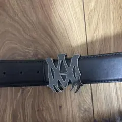 AMIRI ロゴバックル レザーベルト ブラック