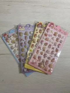 4枚セット 3Dキャラクターステッカー