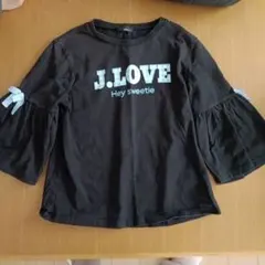 jenni love 黒 フリル袖 七分袖カットソー 150cm