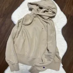 Champion ベージュ フード付きスウェット L