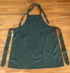 黒の刺繍エプロン 2ポケット　冠婚葬祭