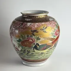 九谷焼 祥文 花瓶 共箱 花鳥図 花入 花器 飾壺 - メルカリ