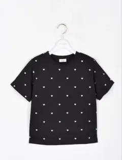 evelyn ハート刺繍Tシャツ ブラック 　ハート柄のサムネイル