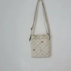 アイボリー ショルダーバッグ　ハンドメイド