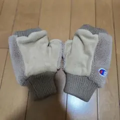 Champion フリース 指なしグローブ ベージュ