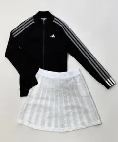 新品 アディダス プライムニット プリーツスカート 白 かわいい L
