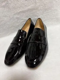 FABIO RUSCONI 黒 エナメル ローファー 23.5