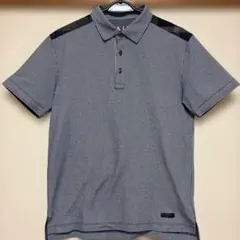 BLACK LABEL CRESTBRIDGE ポロ ネイビー系 ストライプ L