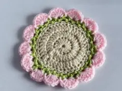【ハンドメイド】お花モチーフ　コースター　かぎ針編み