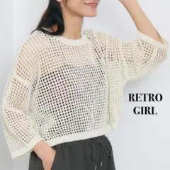 RETRO GIRL メッシュ編み トップス キラキラメッシュプルオーバー 新品