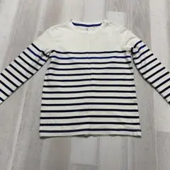 ユニクロ　UNIQLO 白色　ボーダー七分袖Tシャツ　キッズ　130センチ