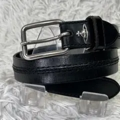 人気✨ヴィヴィアンウエストウッド　オーブロゴ　ベルト　レザー　ブラック