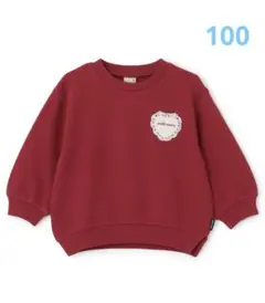 【新品】プティマイン　トレーナー 赤　ハート　レッド　100 女の子