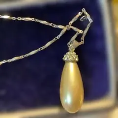 真珠ペンダントネックレスパール３センチチェーン40