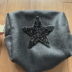 星型ビジュー付き ラメポーチ ブラックのサムネイル
