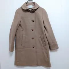 【美品】IENA イエナ ウール 丸襟 くるみボタン コート ベージュ 36 S