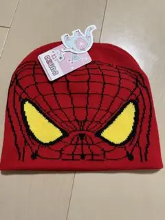 【新品未使用】スパイダーマン ニット帽 赤