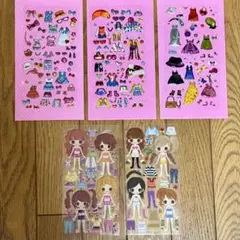 【レア】平成レトロ 着せ替えシール ぷくぷくシール 女の子 キラキラ 平成女児