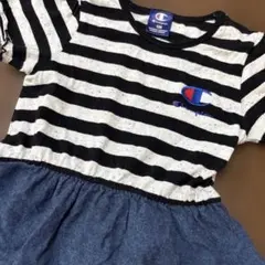 Champion チャンピオン ボーダーフリルワンピース 120cmのサムネイル