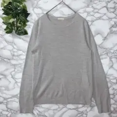 GU グレー 長袖セーター Sサイズ クルーネック ニット ジーユー