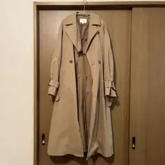 コットンライクダブルロングコート　トレンチコート