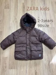 ZARA kids 98 2-3歳 ブラウン　ダウンジャケット　フード付き