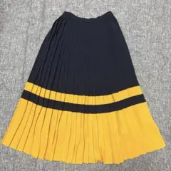グレースコンチネンタル トリアセ切替プリーツスカート 配色 バイカラー
