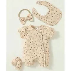 ロンパース 新生児 1～3ヶ月 4点セット くまちゃん SHEIN