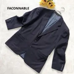 Faconnable ファソナブル 紺ブレ テーラードジャケット 銀ボタン XL