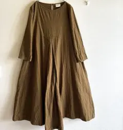 【美品】yuni ユニ ワンピース ロング ゆったり リネン混 Aライン