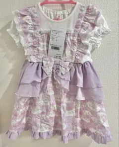 新品 クーラクール ドッキングワンピース パープル 紫100