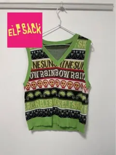 ELF SACK ロゴニットベスト グリーン