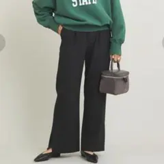 BEAUTY&YOUTH 裏起毛 ワイドフレアパンツ 　ウォッシャブル　M 黒