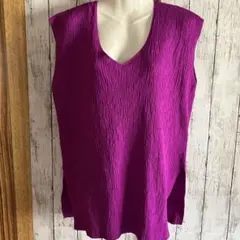 新品　ZARA パープルロングベスト S