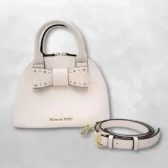 メゾンドフルール リボン ハーフムーン 2Wayバッグ ダブルファスナー