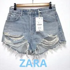 ZARA デニムショートパンツ 36 ブルー 【新品タグ付き】