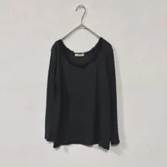 オペークドットクリップ リブカットソー　グレー　L レース　長袖　無地のサムネイル