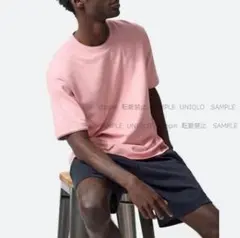 エアリズムコットンセット半袖　M　PINK　上下セット　UNIQLO