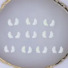 ホワイト羽根型 ネイルパーツ 20個セット