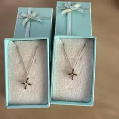 シルバー クロスモチーフ ネックレス 2点セット