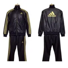 adidas セットアップジャージ 上下セット 黒金 M