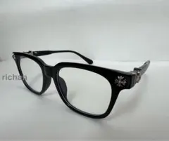 黒縁　クリア メタル 　眼鏡　伊達メガネ　シルバー艶あり