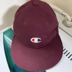 Champion キャップ ボルドー コットン100% レザーベルト